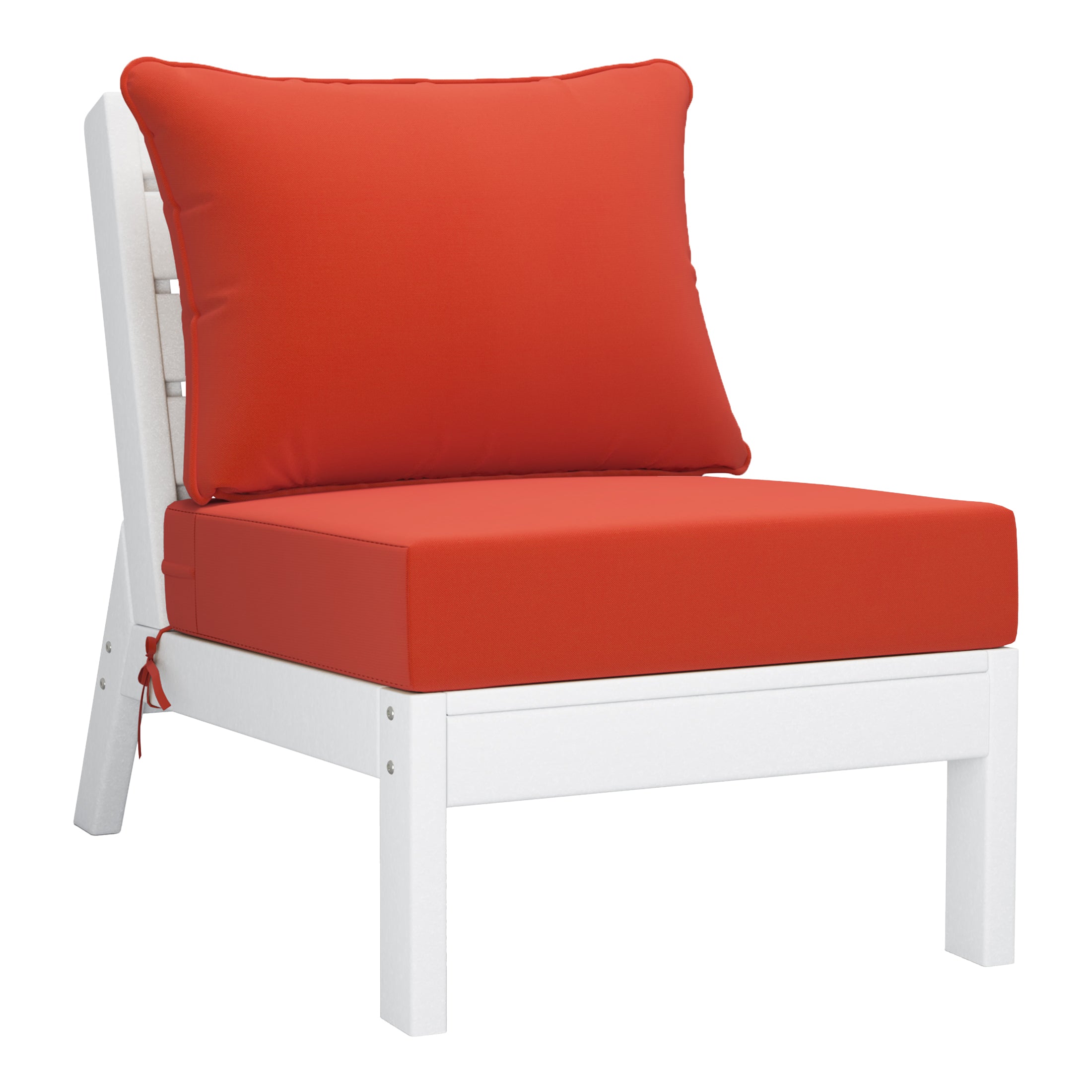 Avalon Outdoor 6-Piece Modular Sectional Patio Furniture Sofa Set in White Frame