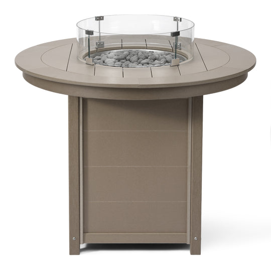 Helios 47" Modern Outdoor Patio Propane Round Counter Height Fire Pit Table