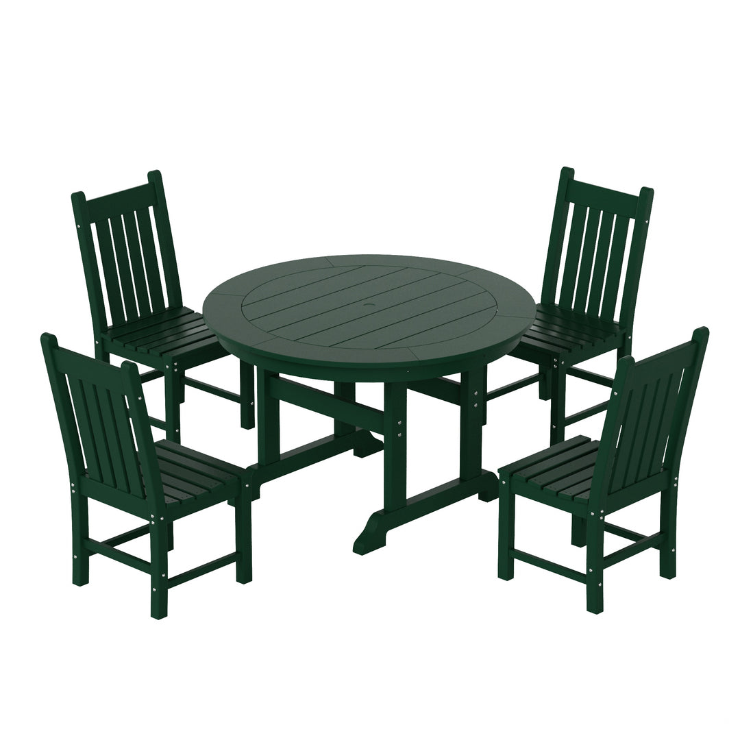 Malibu 5 Piece Outdoor Patio Dining Set Outdoor Round Table and Chair Set