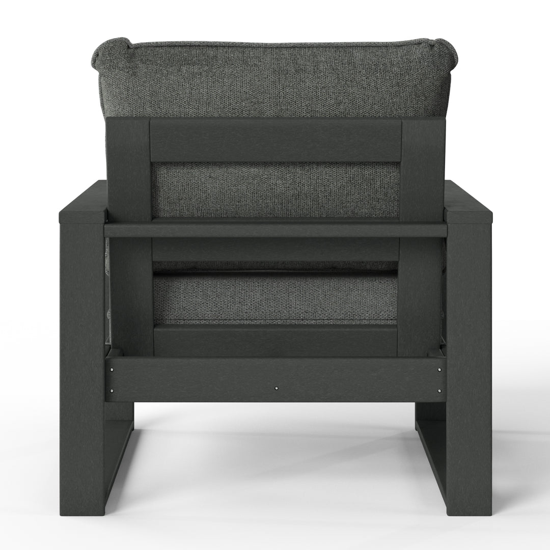 Outdoor Modern HDPE Patio Club Chair with Waterproof Deep Seat Cushions