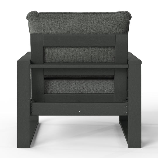 Outdoor Modern HDPE Patio Club Chair with Waterproof Deep Seat Cushions