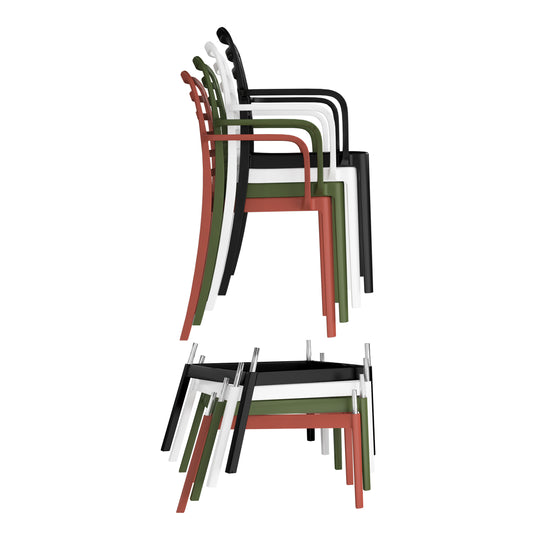 Playa 29.5" Outdoor Polypropylene Plastic Patio Bar Height Stools (Set of 2)