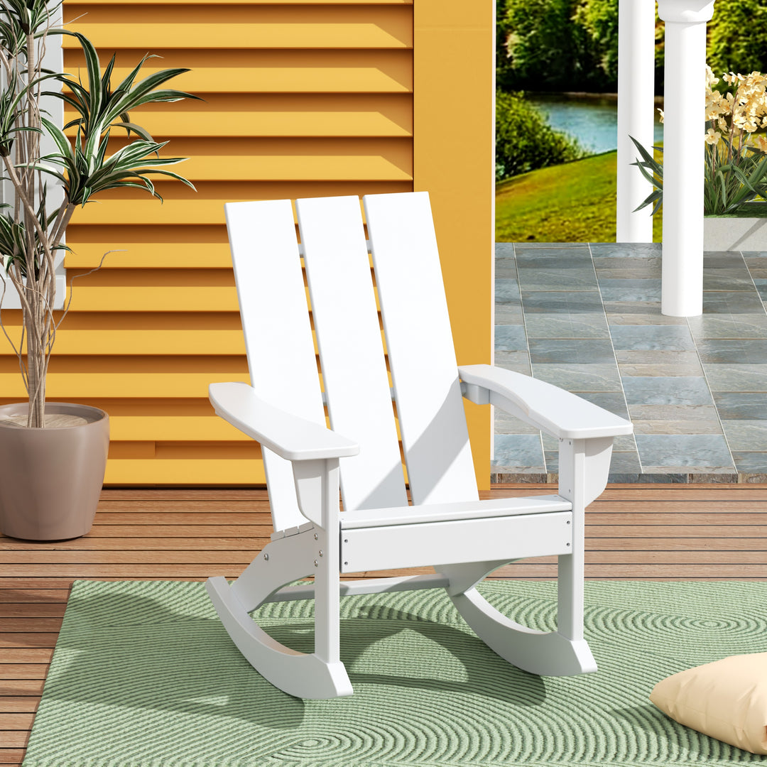 Ashore Outdoor Patio Modern Adirondack Rocking Chair