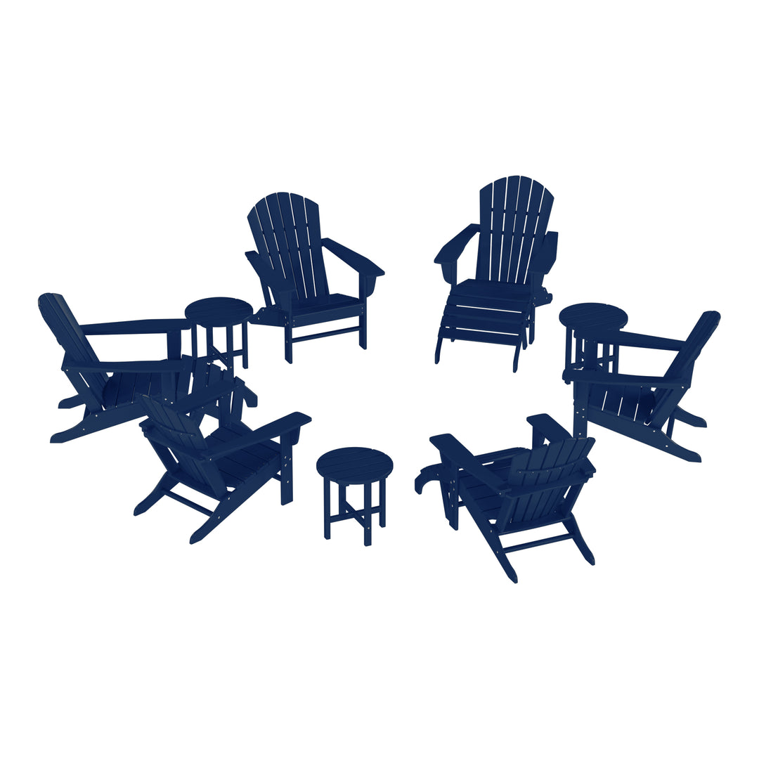 Dylan 12 Piece Outdoor Adirondack Chair With Ottoman And Side Table