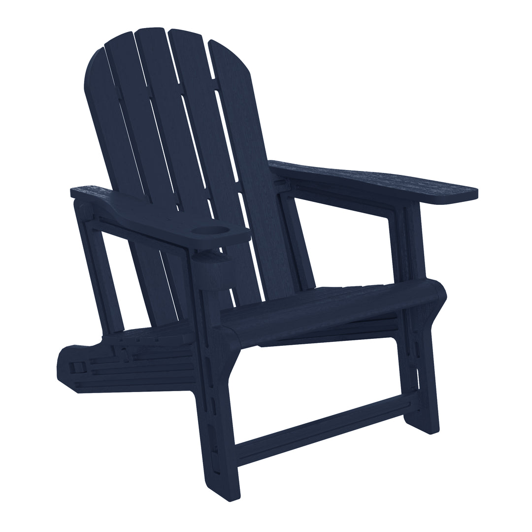 Azura 3-Piece HDPE Plastic Adirondack Patio Chairs With 18" Square Side Table Set