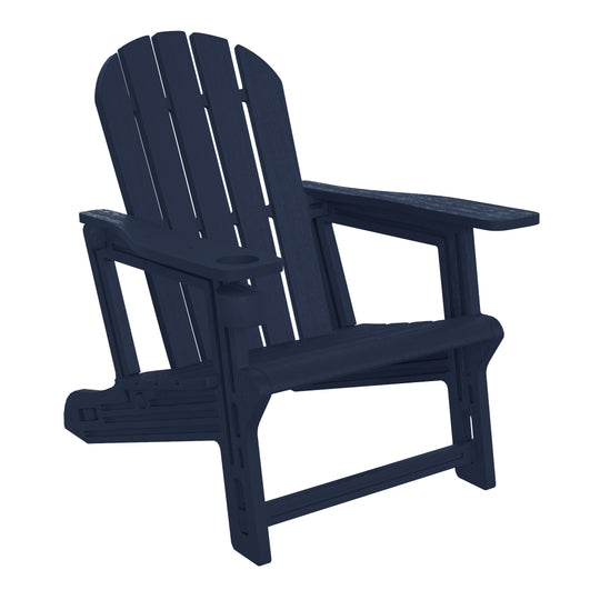 Azura 3-Piece HDPE Plastic Adirondack Patio Chairs With 18" Square Side Table Set