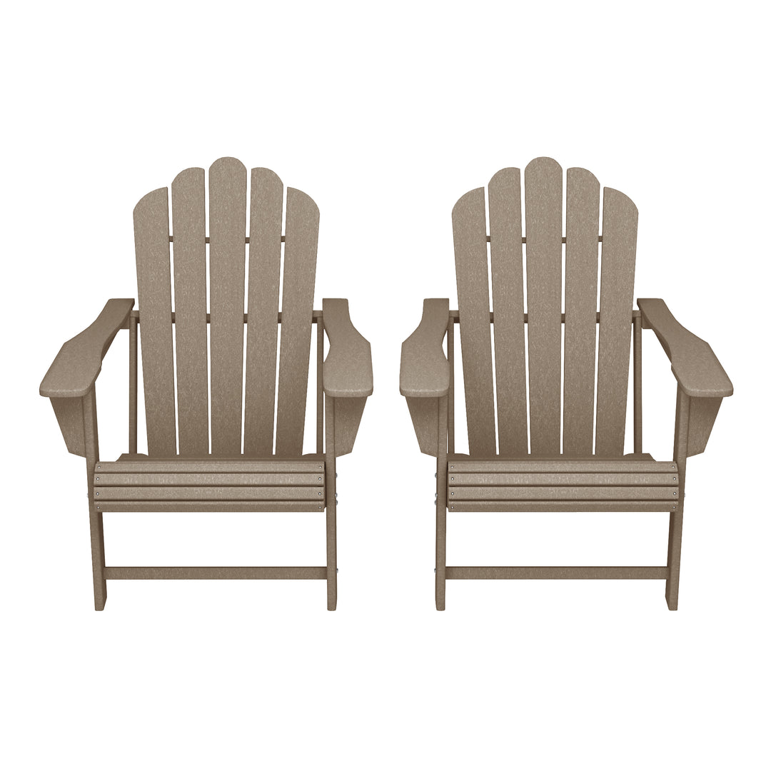 Highland Outdoor Patio HDPE Adirondack Chairs With Cup Holders (Set of 2)