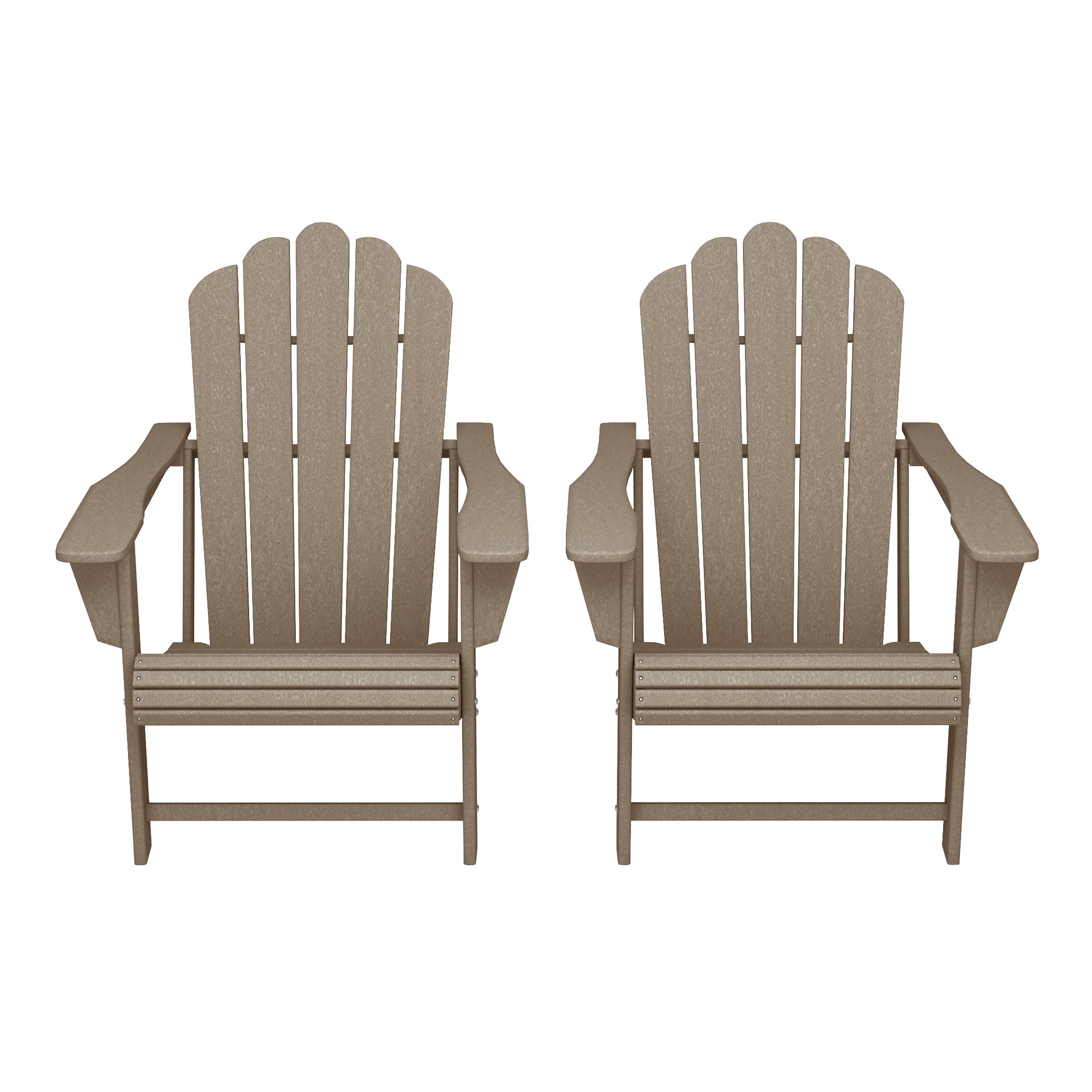Highland Outdoor Patio HDPE Adirondack Chairs With Cup Holders (Set of 2)