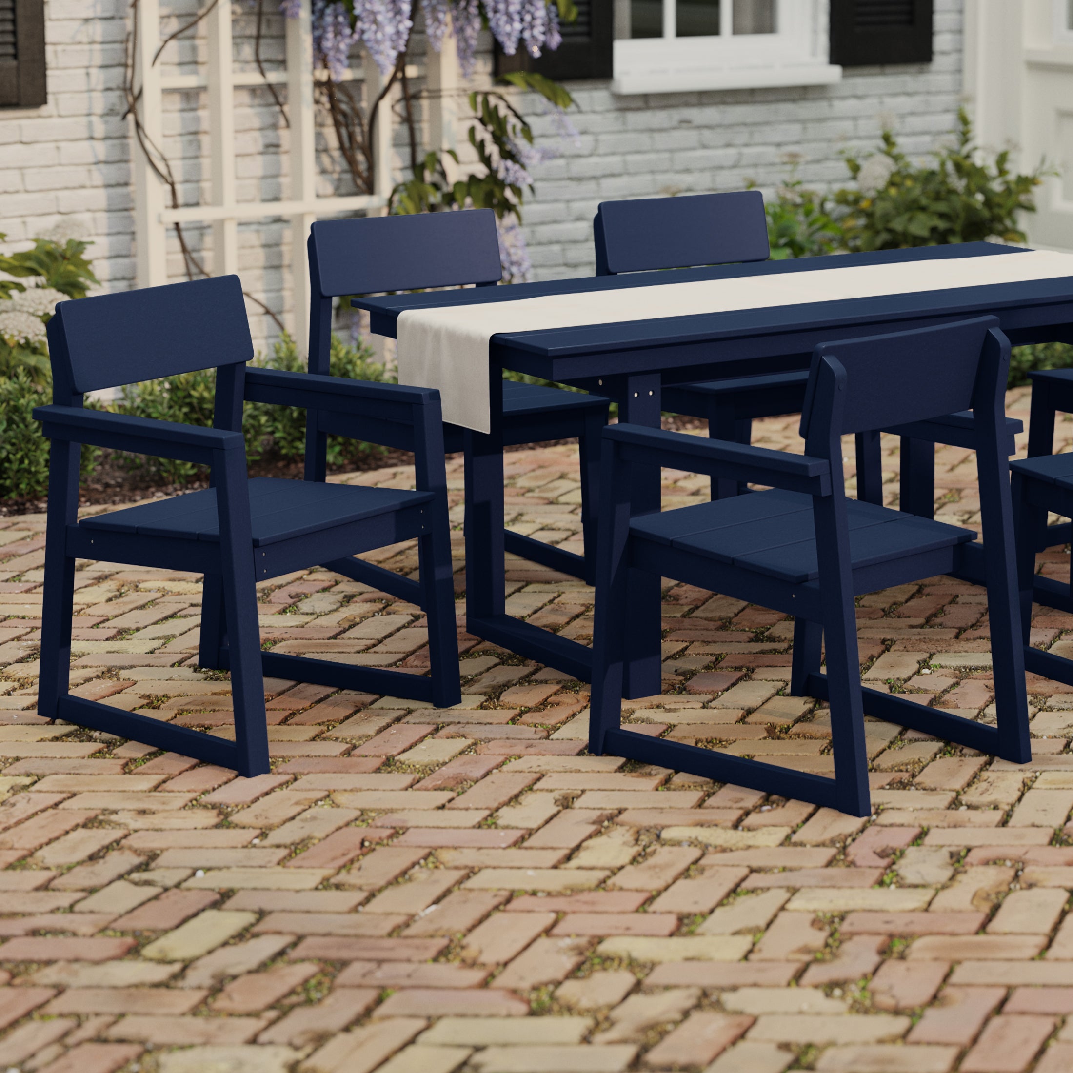 Paloma Modern HDPE Outdoor Patio Dining Arm Chairs (Set of 2)