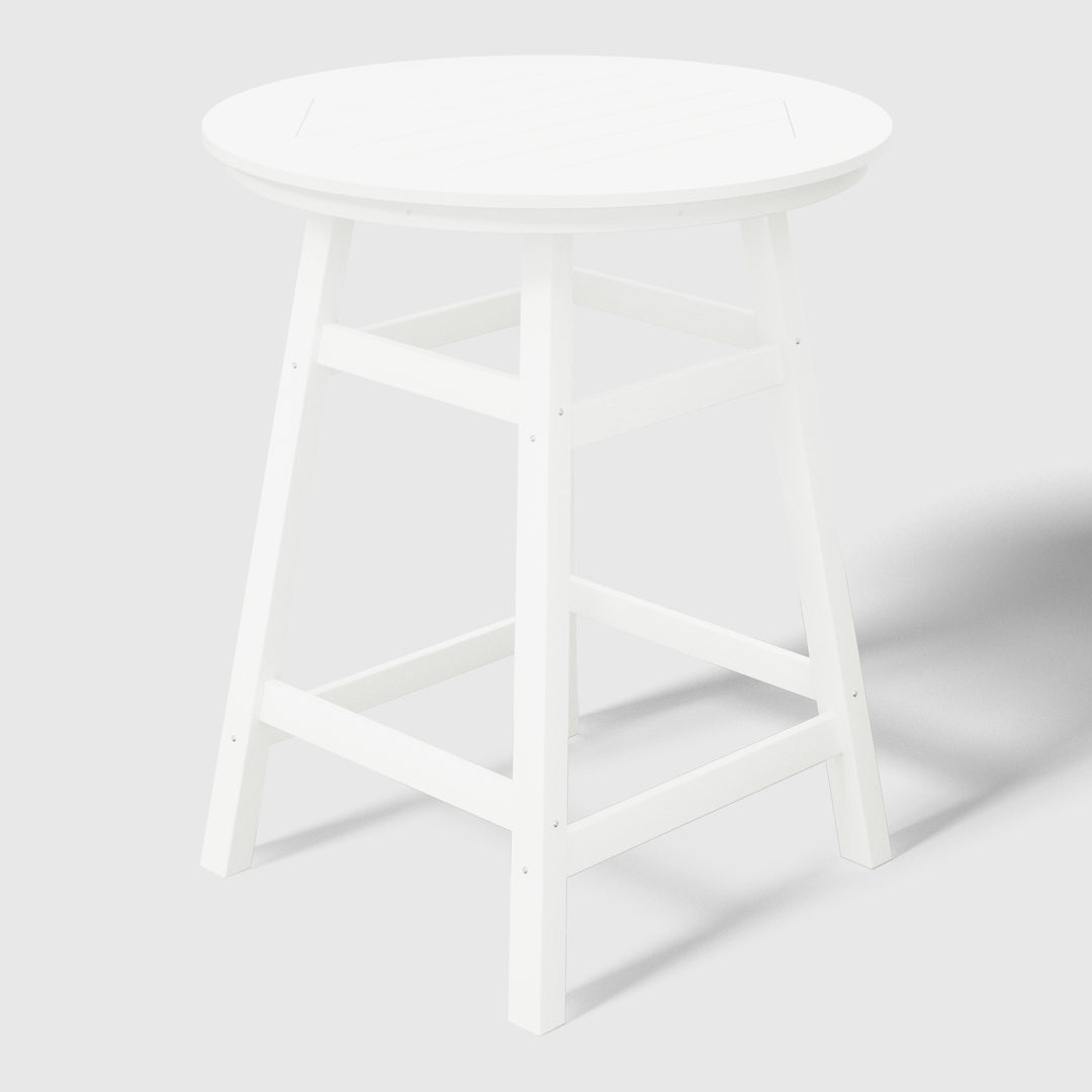 Malibu 5-Piece HDPE Outdoor Patio Dining Bar Bistro Table Set with Counter High Round Bar Stools