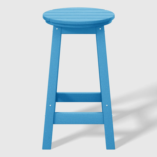 Malibu 24" HDPE Outdoor Patio Round Counter Height Bar Stool Set of 2