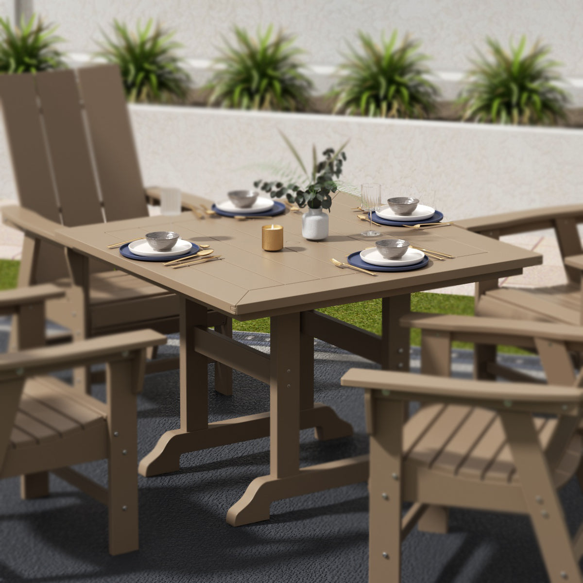 Malibu 43" Outdoor Patio Square Dining Table