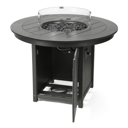 Helios 47" Modern Outdoor Patio Propane Round Counter Height Fire Pit Table