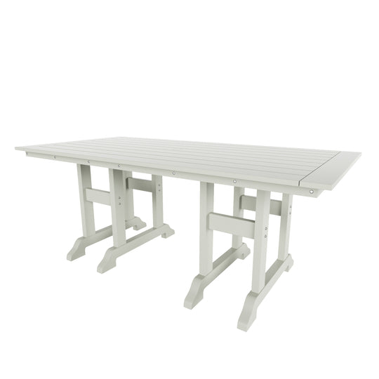 Malibu 7-Piece HDPE Rectangular Patio Dining Table Set with Foldable Chairs