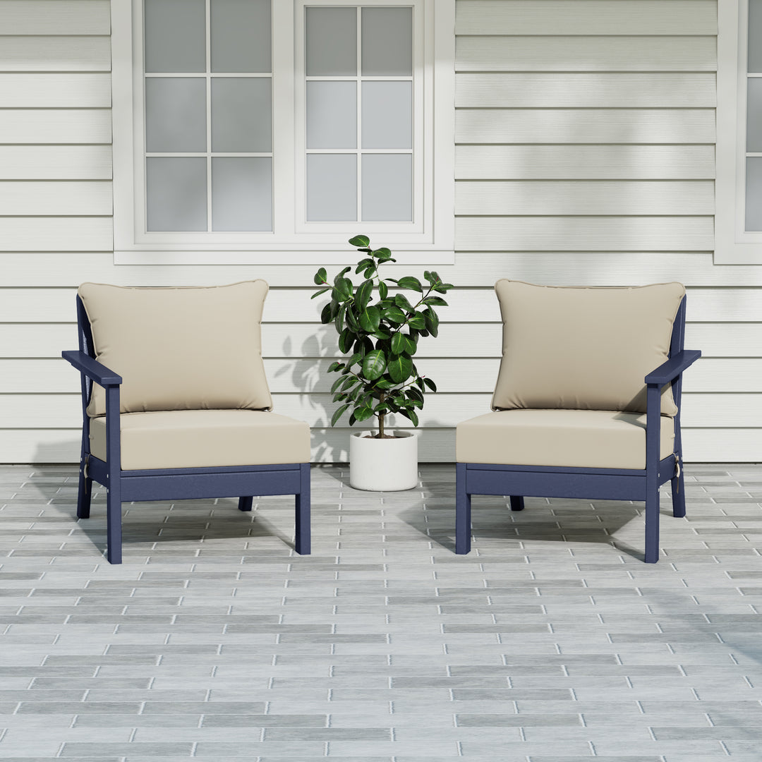 Avalon Outdoor Patio HDPE Loveseat Sofa with Patio Cushions