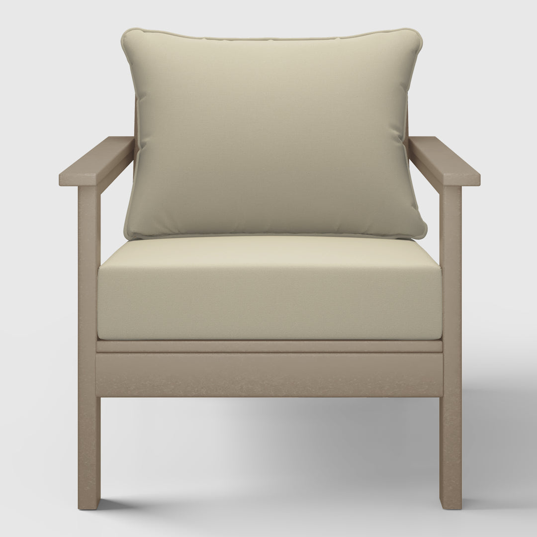 Avalon Outdoor Modern HDPE Patio Club Chairs with Deep Seat Cushions (Set of 2)