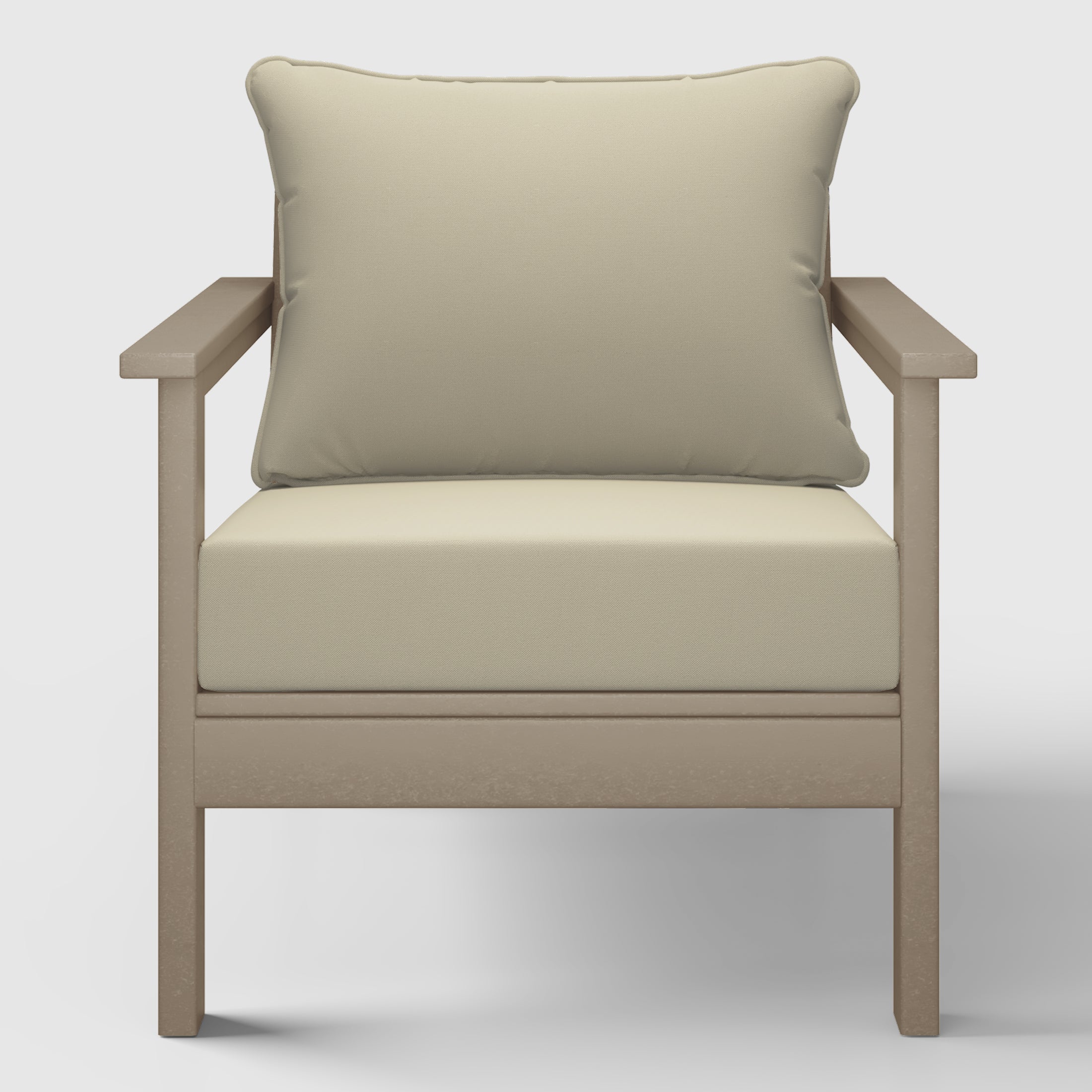 Avalon Outdoor Modern HDPE Patio Club Chairs with Deep Seat Cushions (Set of 2)