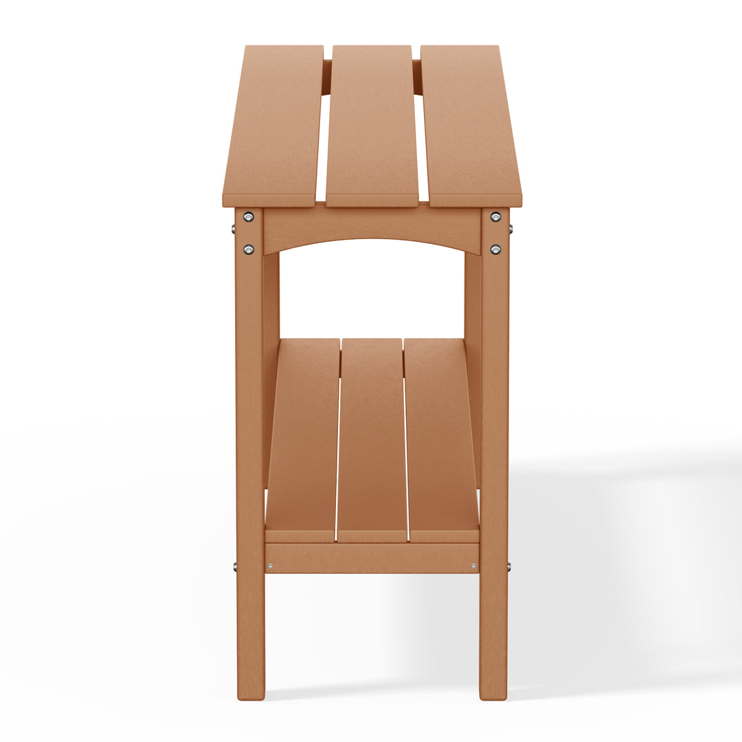 Malibu 55" Outdoor Patio HDPE Adirondack 2-Tier Shelf Console Table