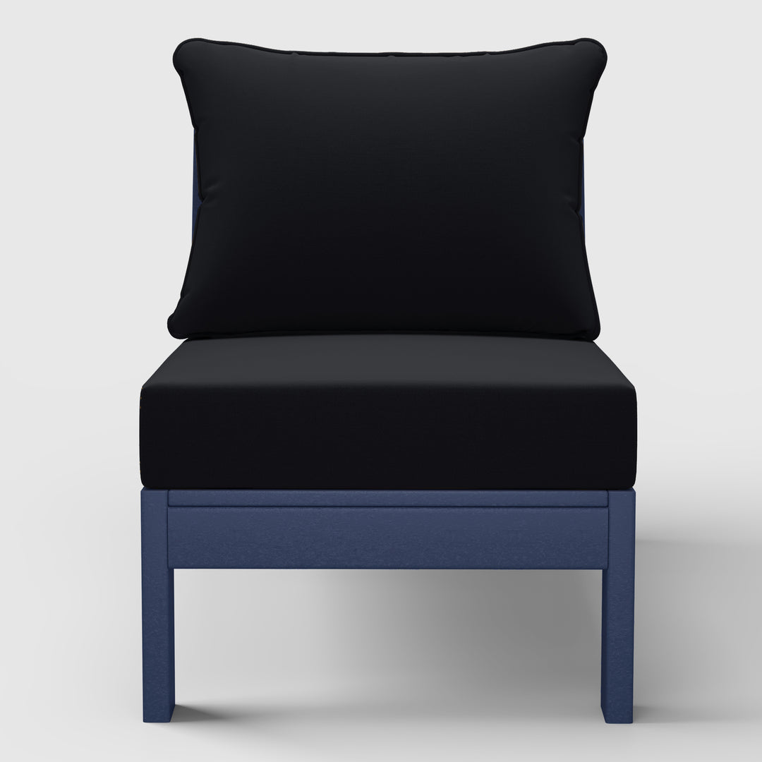 Avalon Outdoor HDPE Deep Seating Modular Armless Patio Chair with Patio Cushions