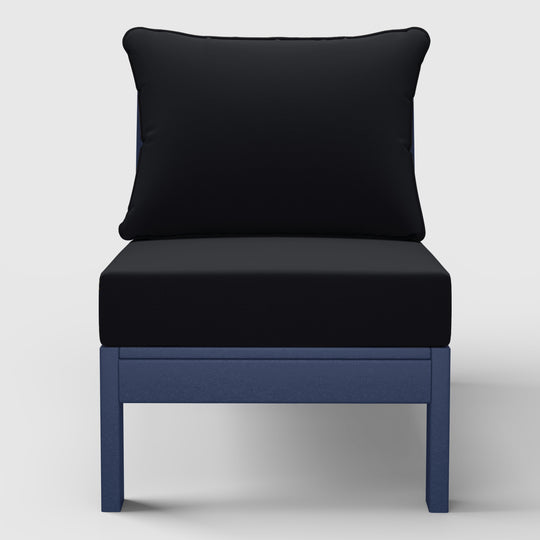 Avalon Outdoor HDPE Deep Seating Modular Armless Patio Chair with Patio Cushions