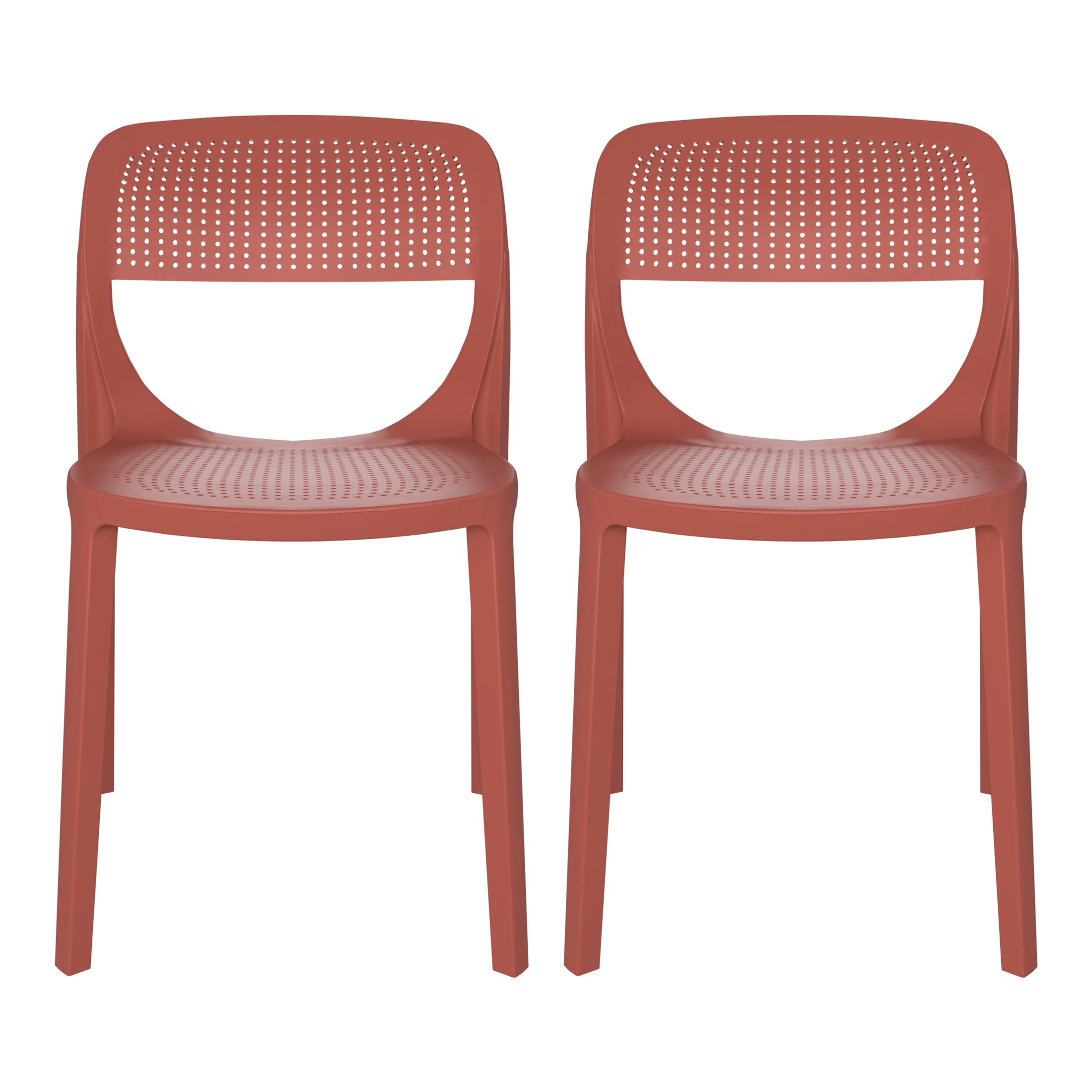 Playa Modern Stackable Plastic Resin Patio Dining Side Chair (Set of 2)