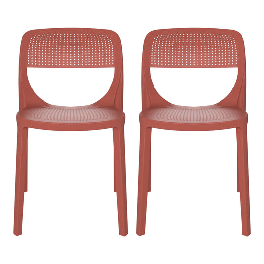 Playa Modern Stackable Plastic Resin Patio Dining Side Chair (Set of 2)