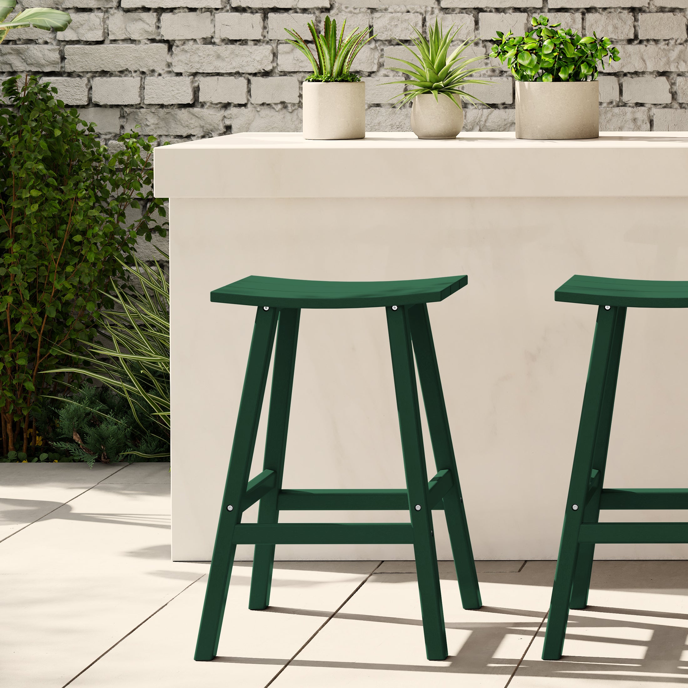 Malibu 29" HDPE Outdoor Patio Bar Height Bar Stool