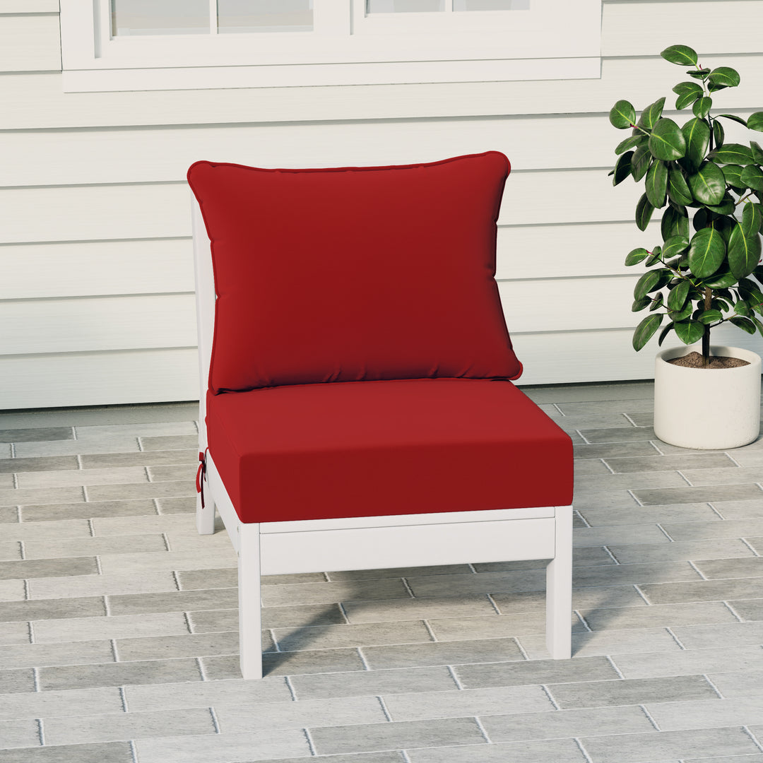 Avalon Outdoor HDPE Deep Seating Modular Armless Patio Chair with Patio Cushions
