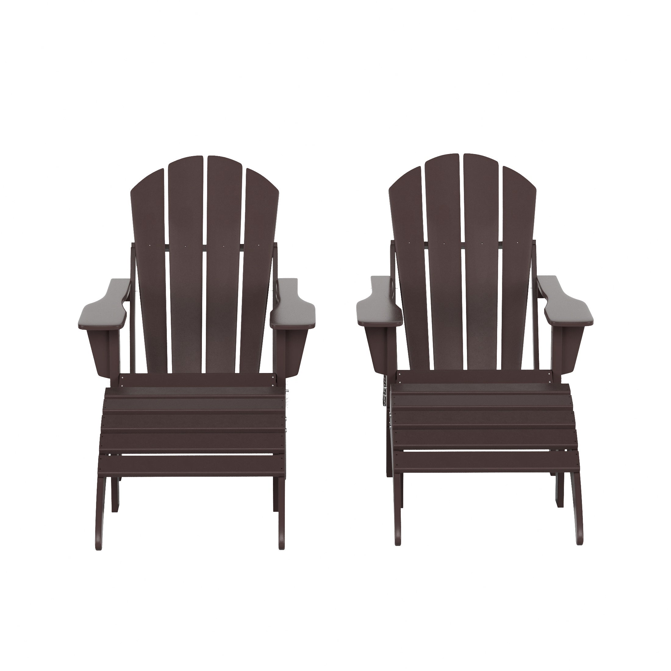 Malibu 4-Piece set classic Adirondack chairs with ottoman (2 seater)