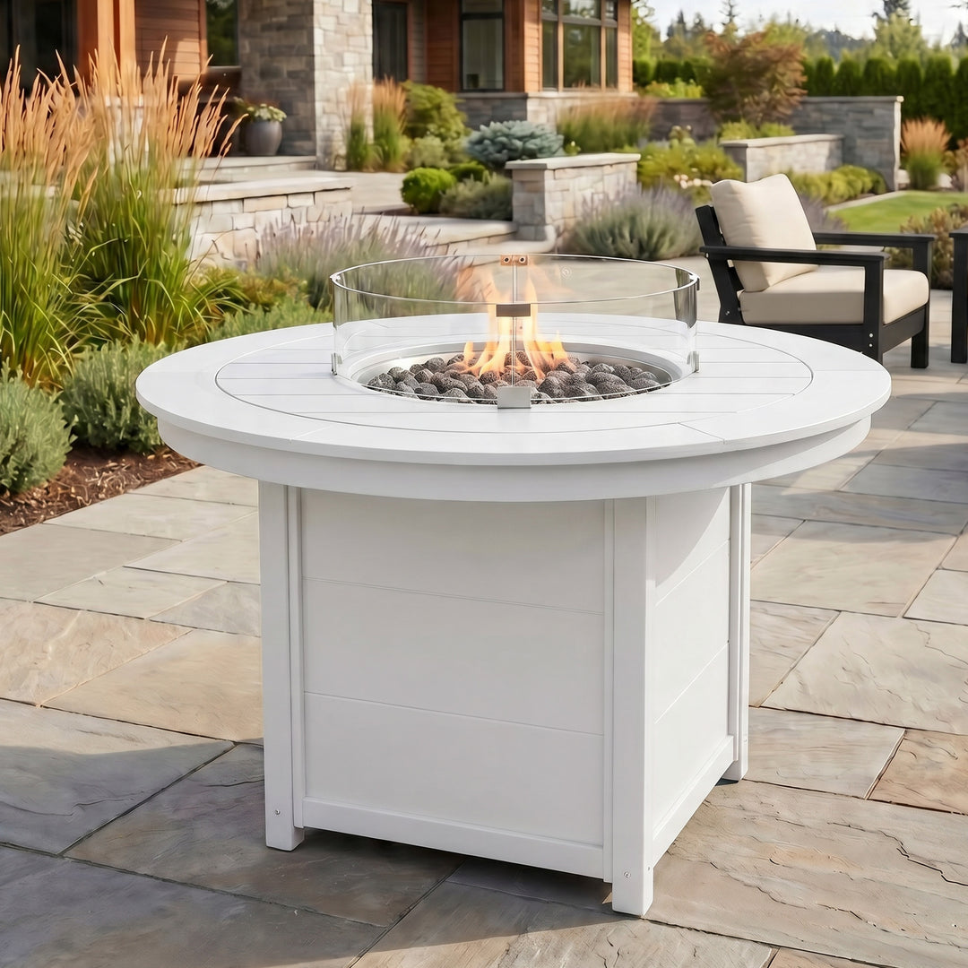 Helios 47" Modern Outdoor Patio Propane Gas Round Fire Pit Table