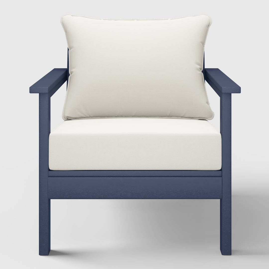 Avalon Outdoor Modern HDPE Patio Club Chair with Deep Seat Cushions