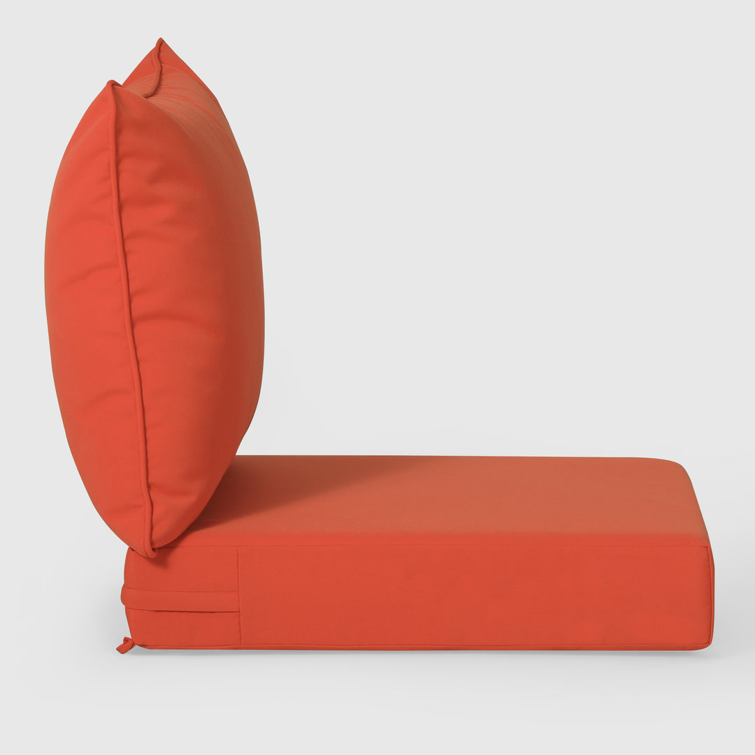 Solace Water Repellent Outdoor 2-Piece Deep Set Patio Seat Back Chair Cushions, 25" x 25"