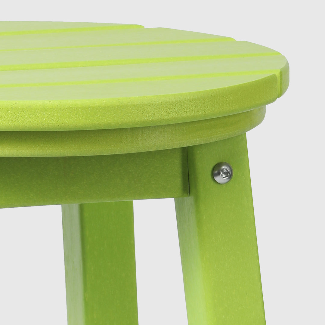 Malibu 24" HDPE Outdoor Patio Round Counter Height Bar Stool