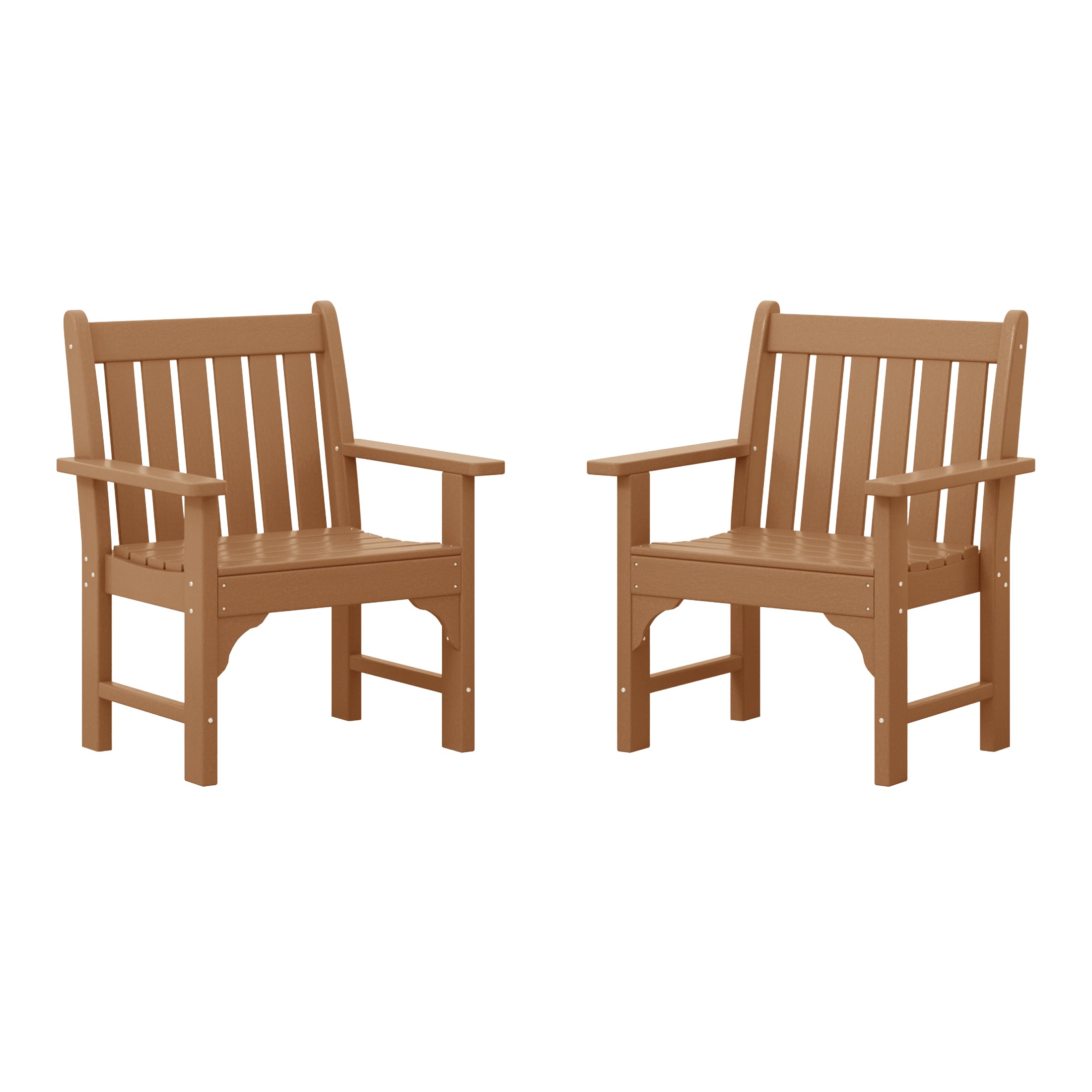 Malibu Outdoor Patio HDPE Adirondack Dining Arm Chairs (Set of 2)