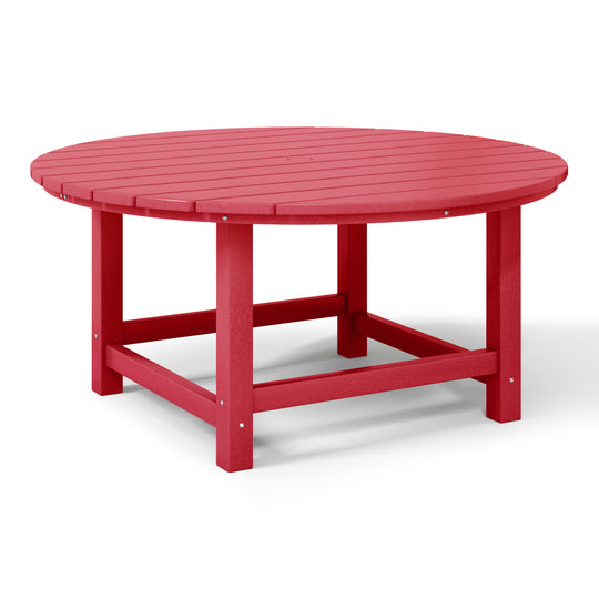 Malibu Low Outdoor HDPE Round Patio Coffee Table
