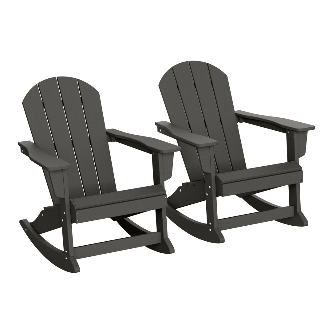Malibu 2 piece set Outdoor / Patio Poly Adirondack rocking chairs ( 2 seater )