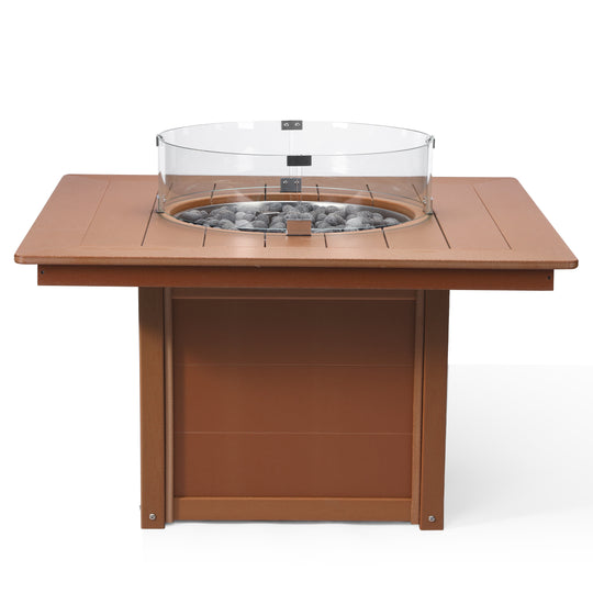 Helios 42" Modern Outdoor Patio Propane Square Fire Pit Table