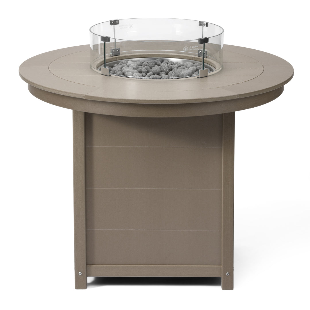Helios 47" Modern Outdoor Patio Propane Round Counter Height Fire Pit Table
