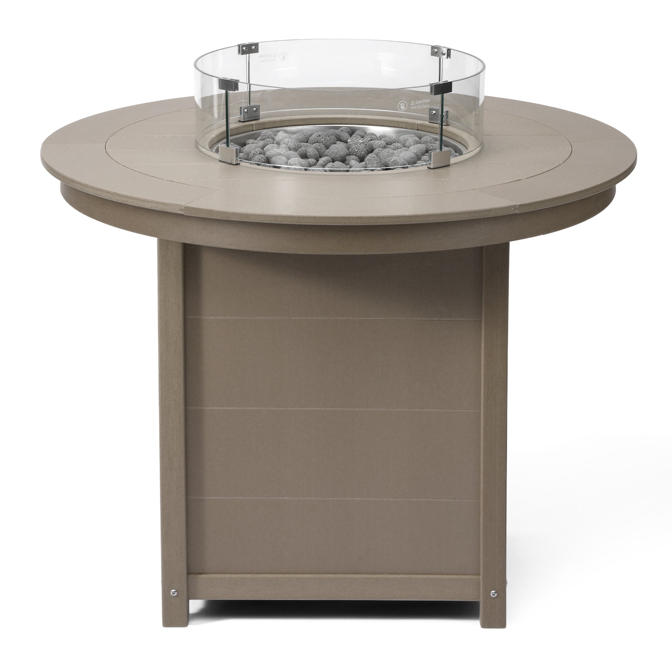 Helios 47" Modern Outdoor Patio Propane Round Counter Height Fire Pit Table
