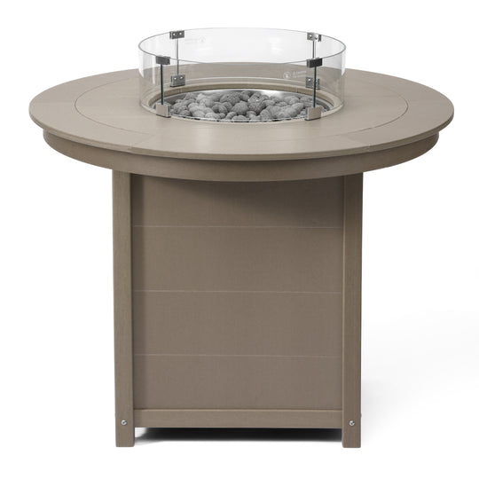 Helios 47" Modern Outdoor Patio Propane Round Counter Height Fire Pit Table
