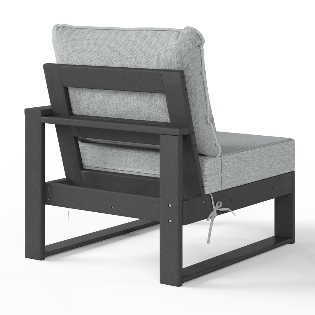 Outdoor Patio HDPE Right Arm Facing Sectional Corner Chair with Patio Cushions