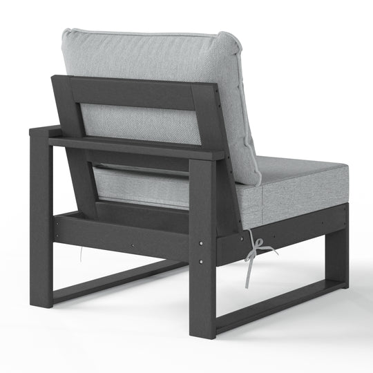 Outdoor Patio HDPE Right Arm Facing Sectional Corner Chair with Patio Cushions