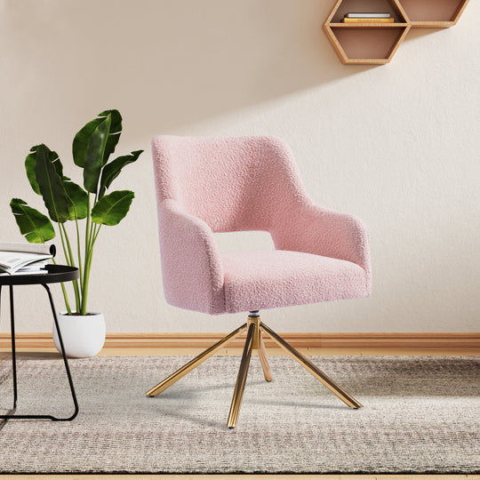 Genevieve Mid-Century Modern Wide Boucle Swivel Accent Arm Chair (Set of 4)