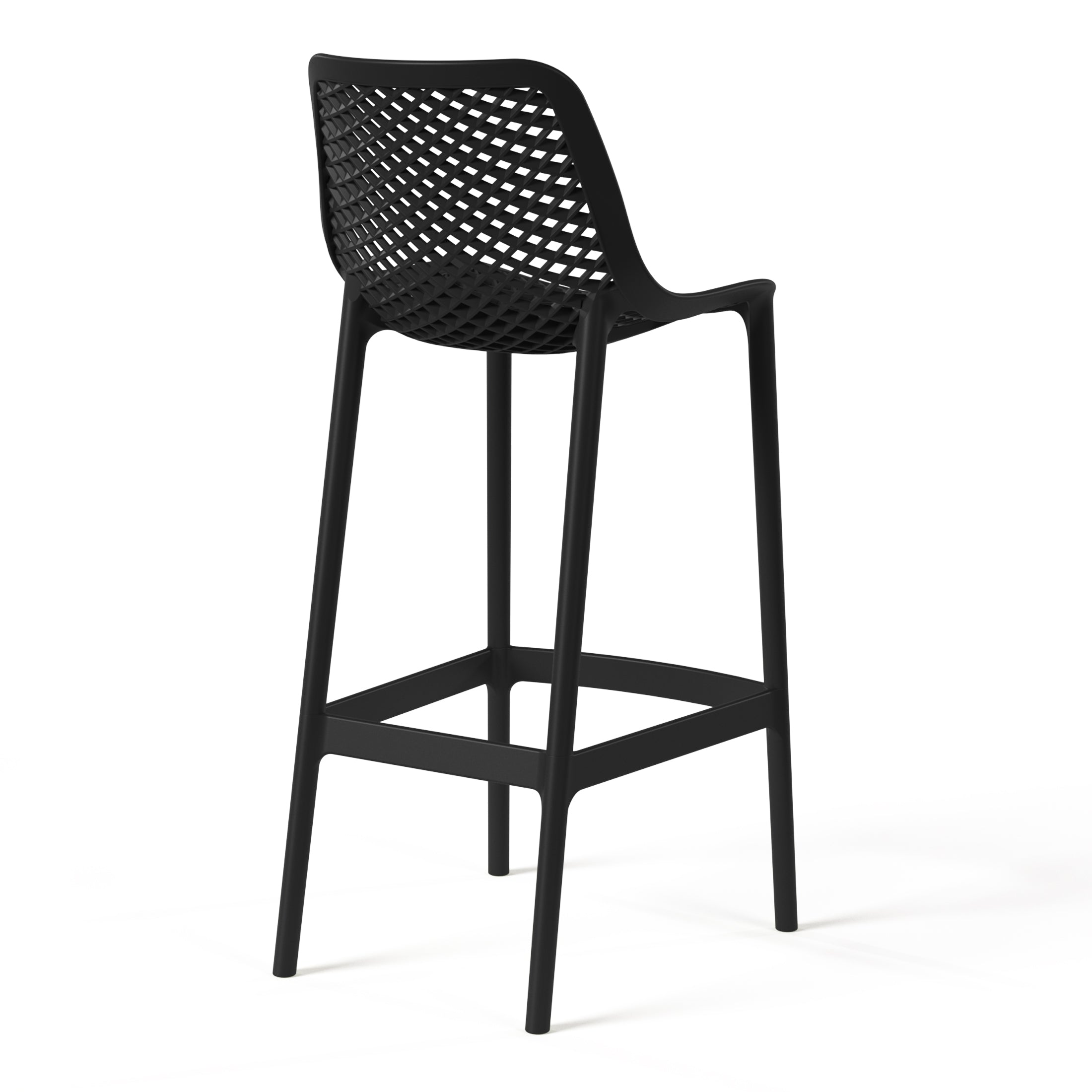 Playa 41.75" Outdoor Modern Polypropylene Plastic Patio Bar Height Stools (Set of 2)