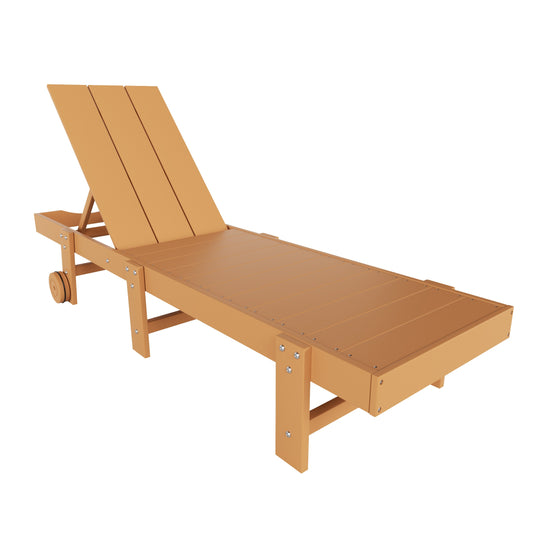 Ashore Modern Poly Reclining Chaise Lounge With Wheels