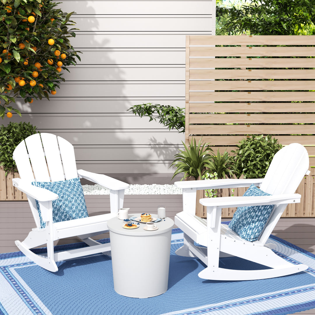 Malibu Westintrends 2 piece set Outdoor / Patio Poly Adirondack rocking chairs ( 2 seater )