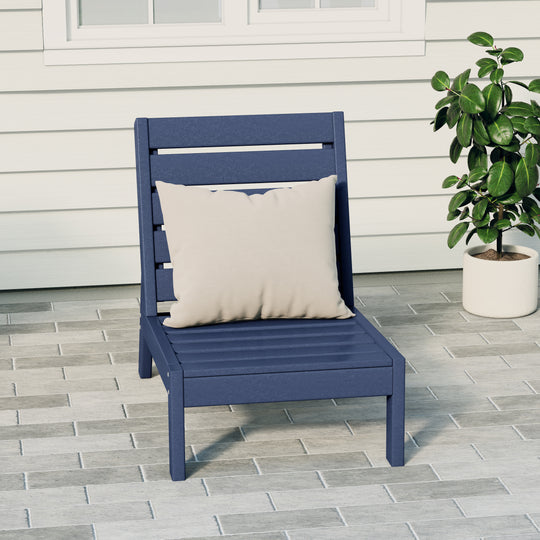 Avalon Outdoor HDPE Deep Seating Modular Armless Patio Chair