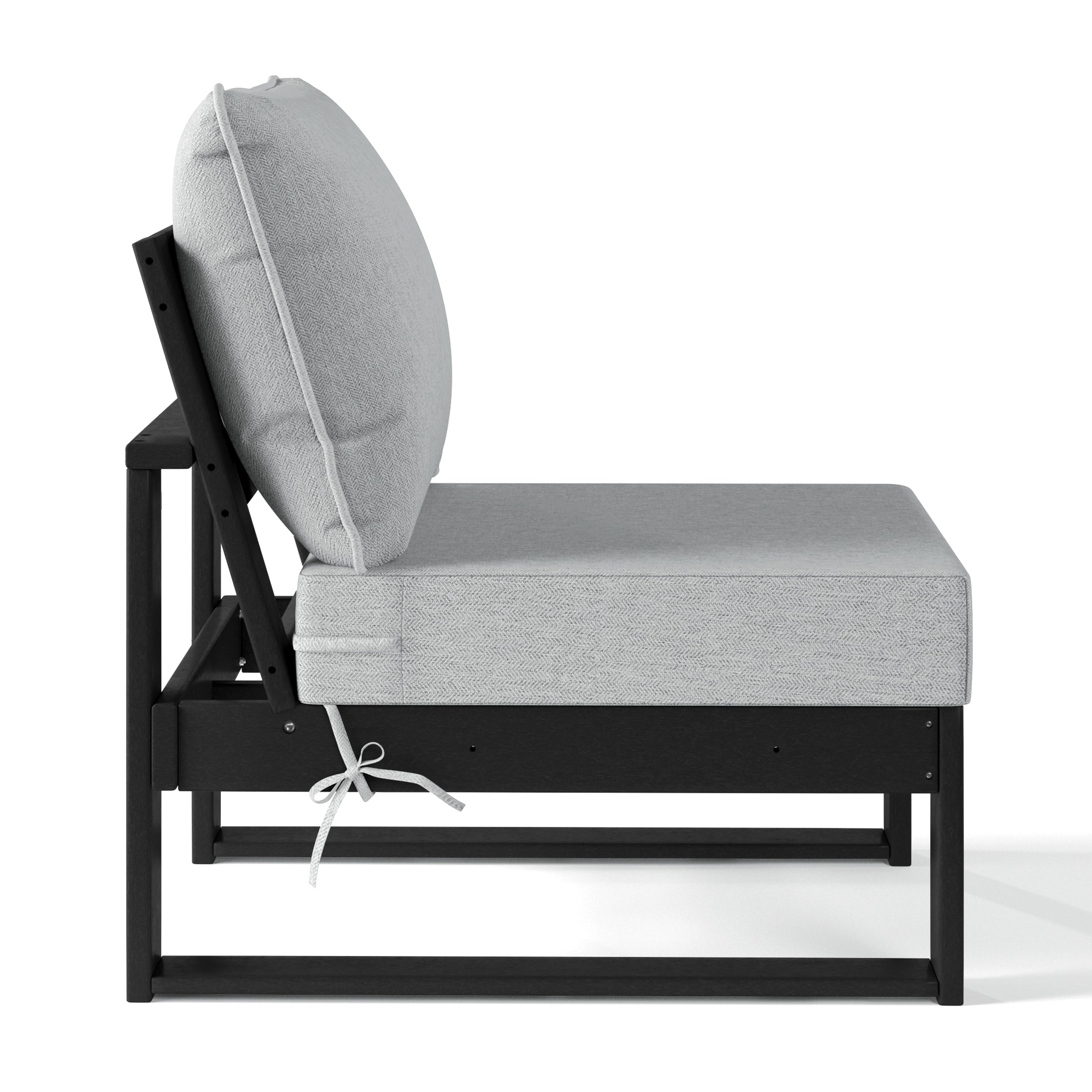 Montara Outdoor HDPE Sectional Armless Chair with Water-Proof Patio Cushions