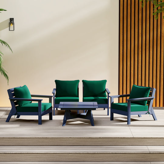 Avalon Outdoor 5-Piece Modular Sectional Patio Furniture Sofa Set