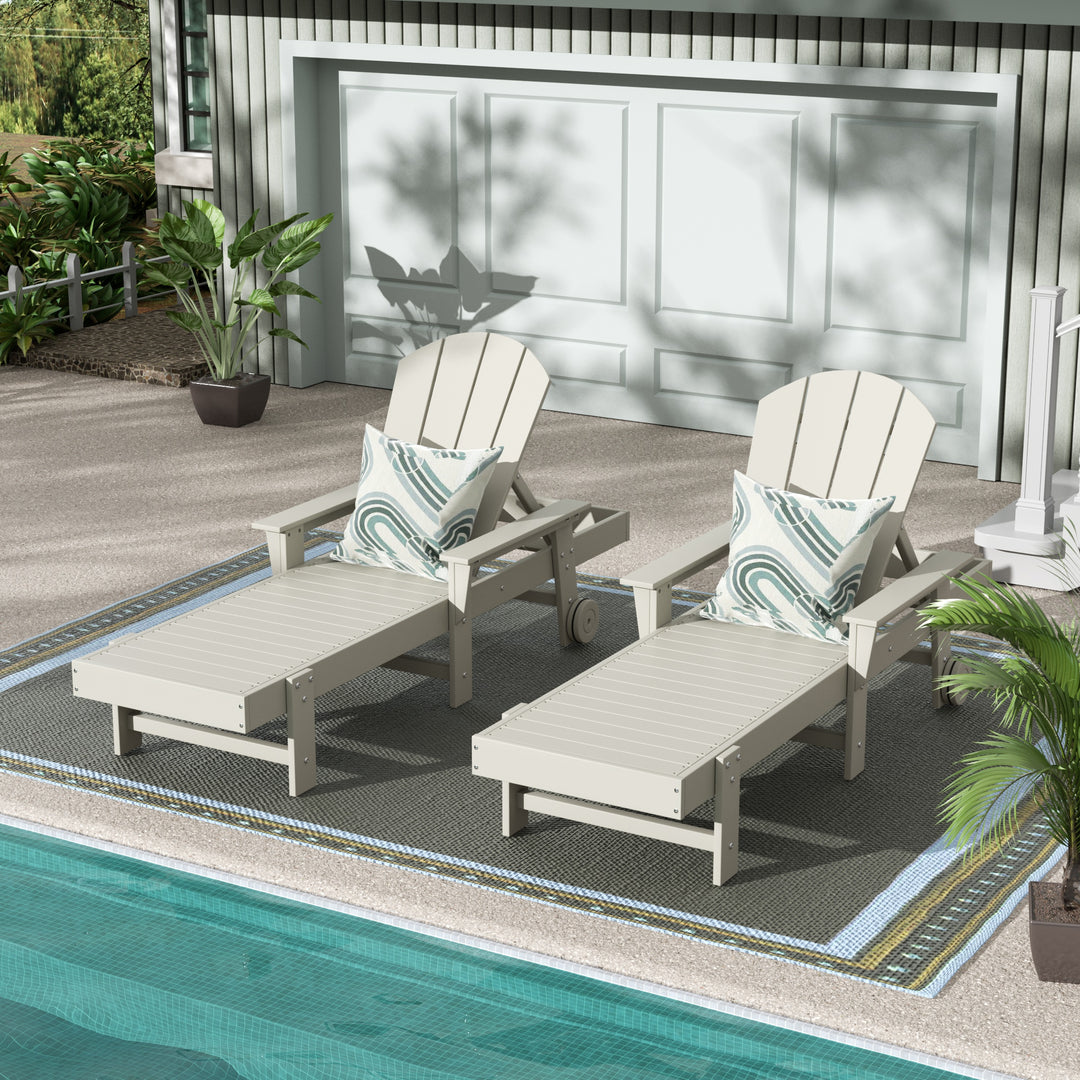 Malibu 2 Piece Reclining Chaise Lounge With Arms & Wheels